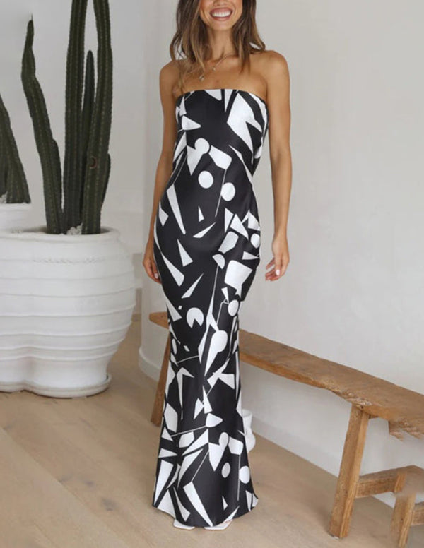 Jenica - Off-Shoulder Printed Maxi Dress