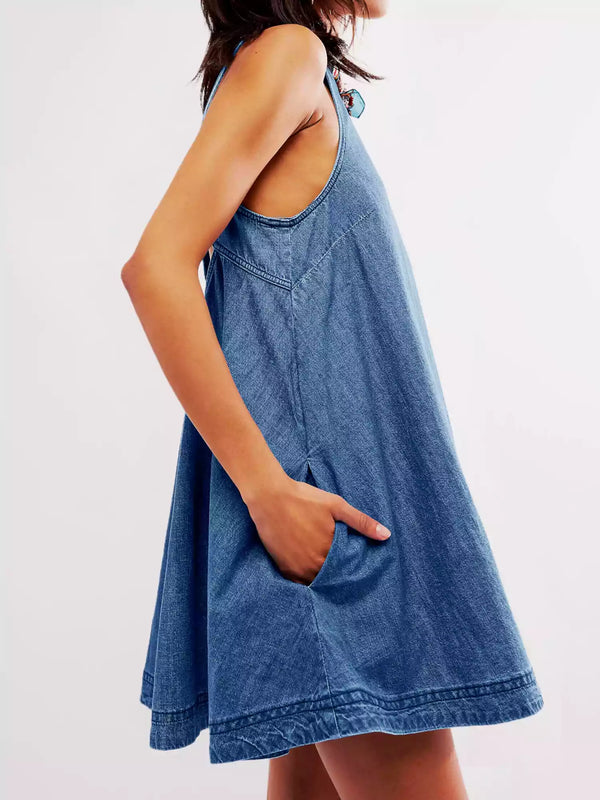 Tansy - Denim Sleeveless Mini Dress