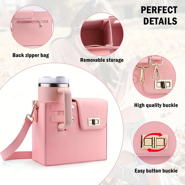 Acelle - Crossbody Messenger Water Cup Holder Bag