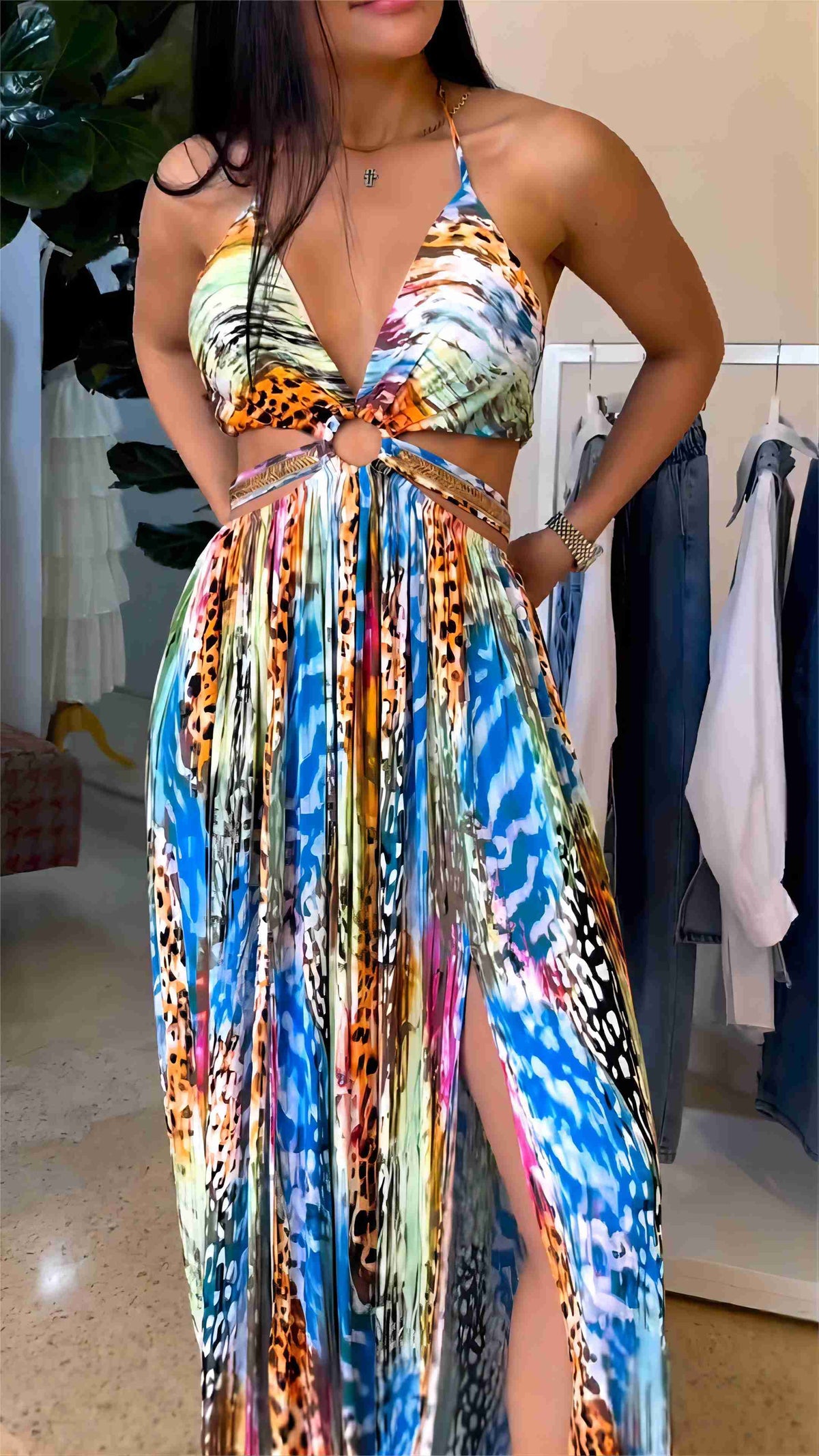 Zoey - Animal Printed Maxi Dress