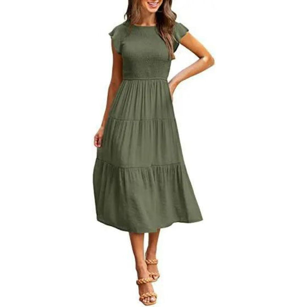 Abbie - Elegant Flounce Midi Dress