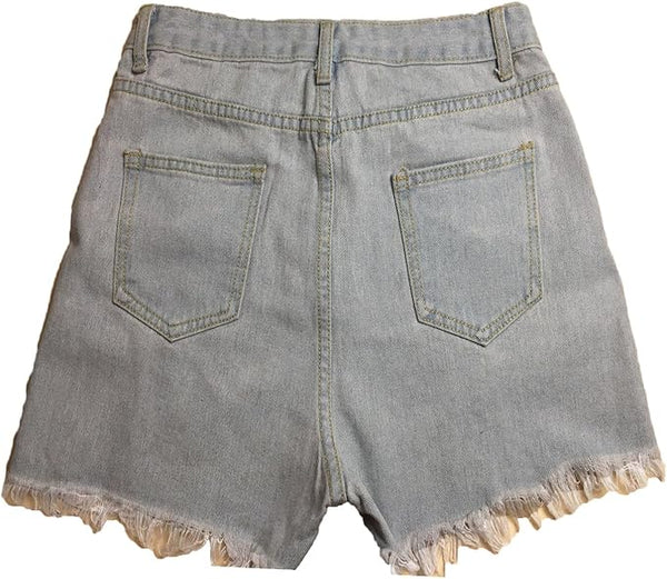 Astraea - High Waist Ripped Denim Shorts