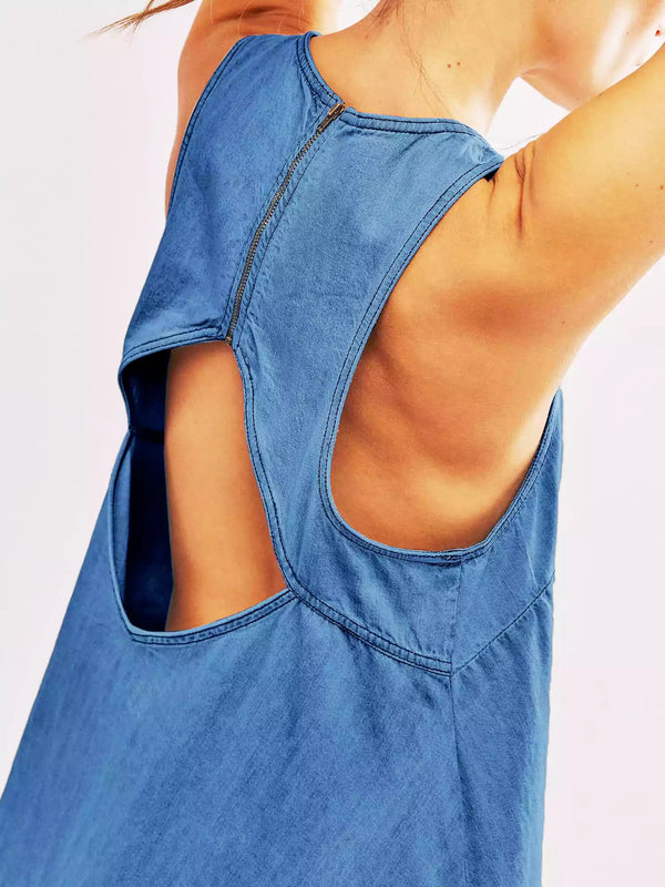 Tansy - Denim Sleeveless Mini Dress