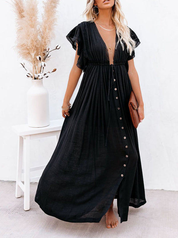 Julia - V-Neck Boho Maxi Dress