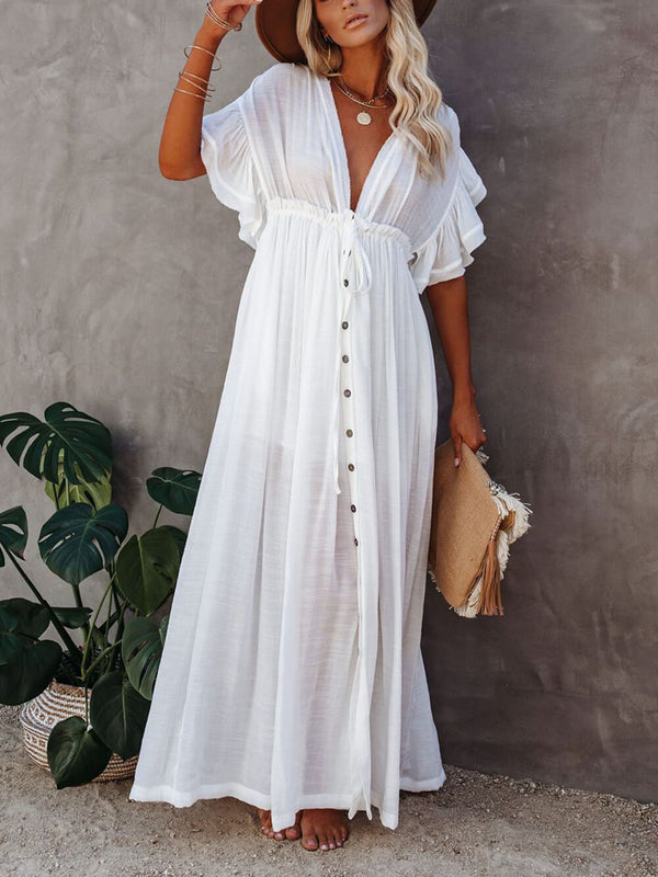 Julia - V-Neck Boho Maxi Dress