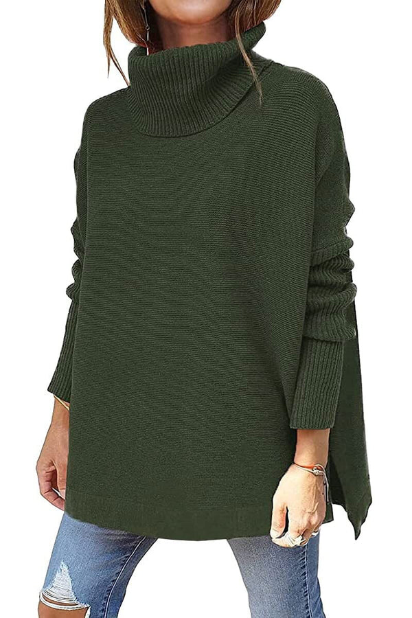 Ayana - Oversized Turtleneck Batwing Knit Sweater