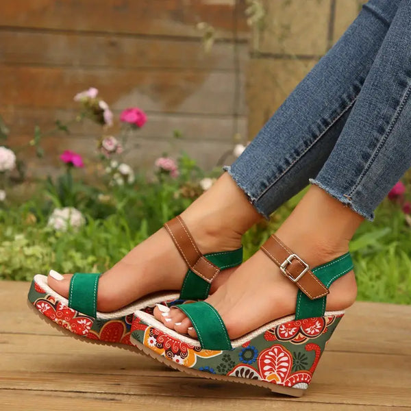 Rutchel - Casual Floral Print Sandals