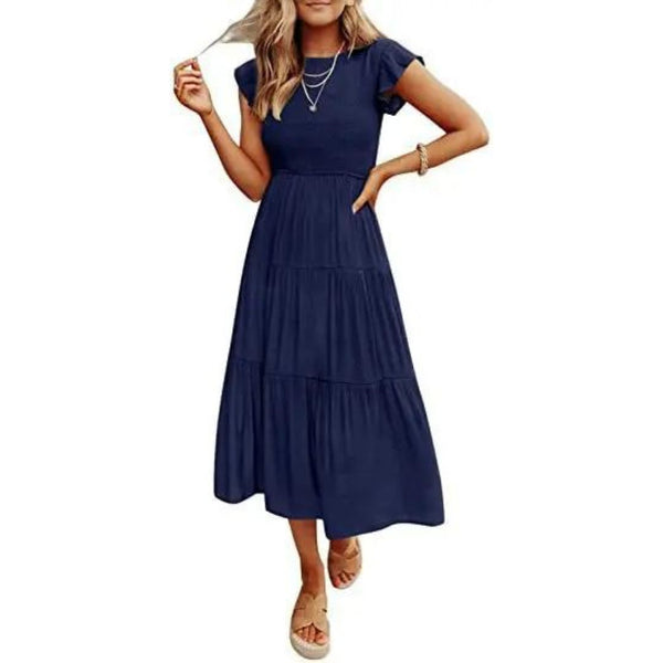 Abbie - Elegant Flounce Midi Dress