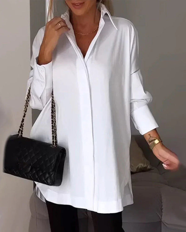 Abby - Long Sleeve Lapel Shirt