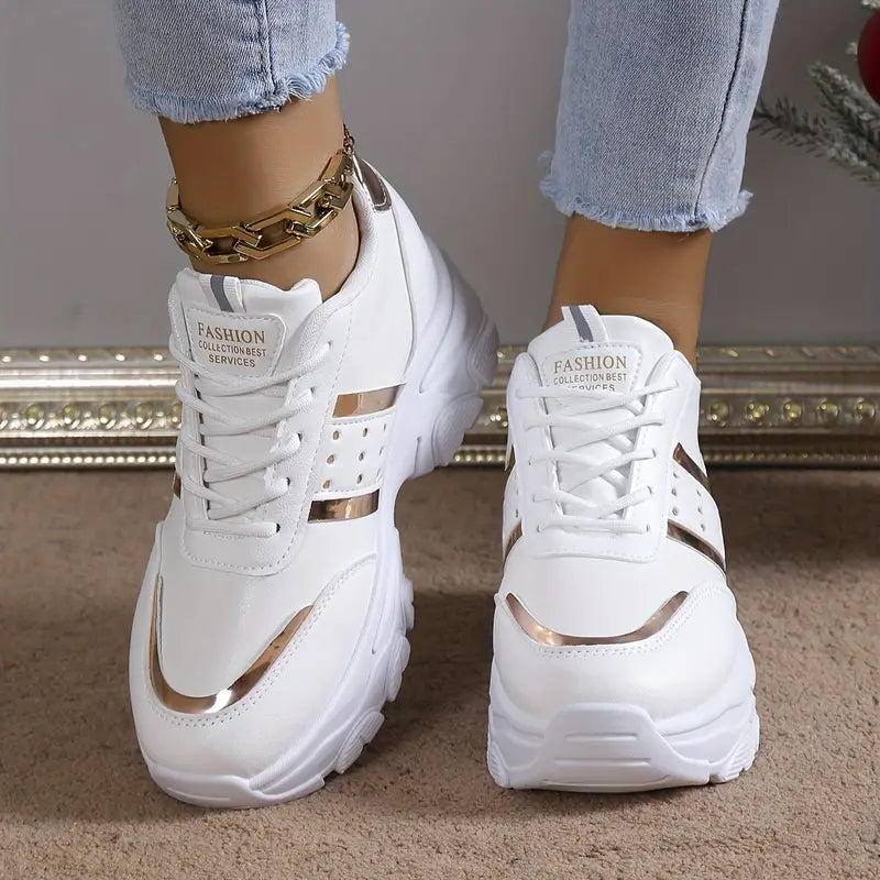 Jayah- Trendy Women's White Sneakers