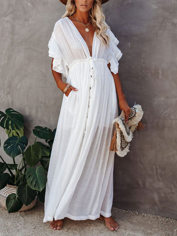 Julia - V-Neck Boho Maxi Dress