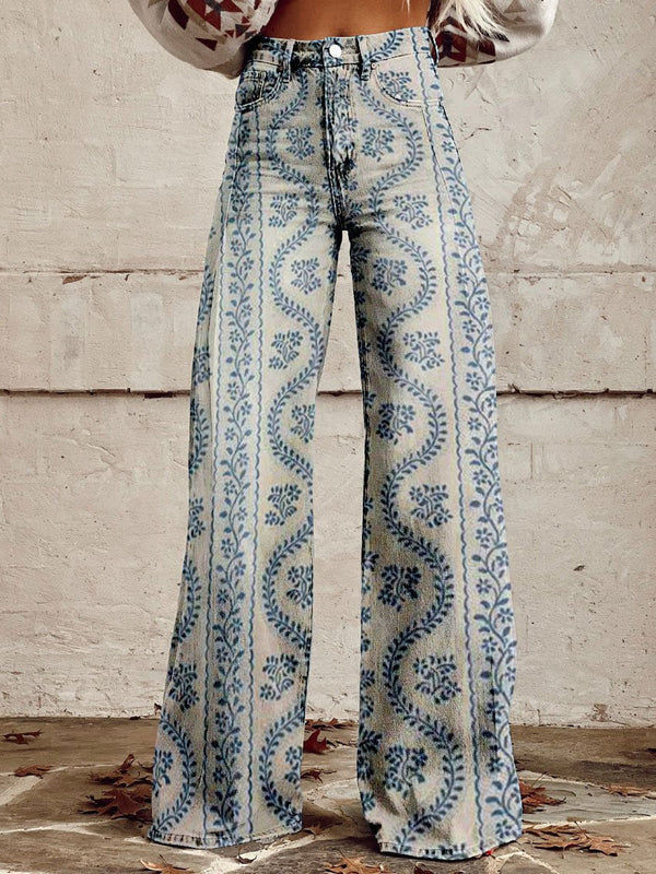 Caspian - Floral Bootcut Trousers