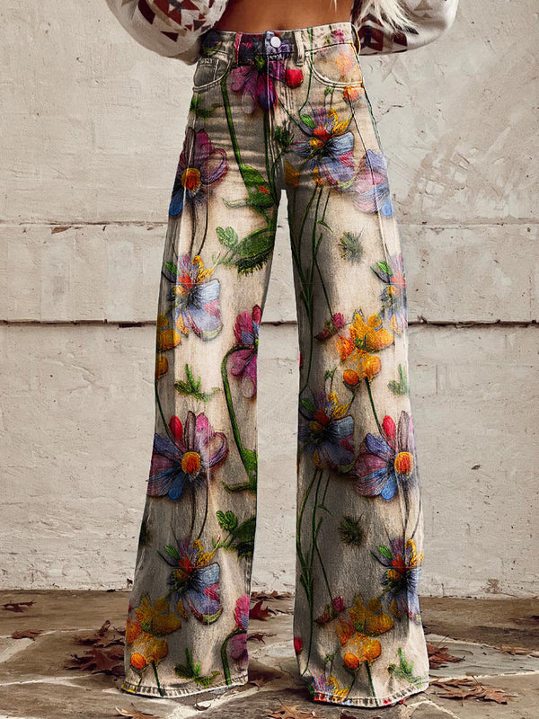 Nayomi - Floral Wide Leg Pants