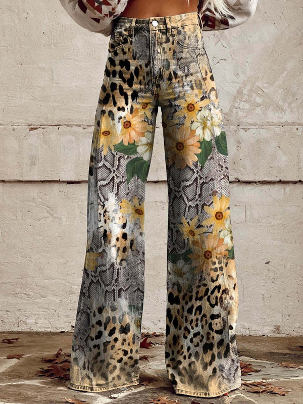 Caspian - Floral Bootcut Trousers