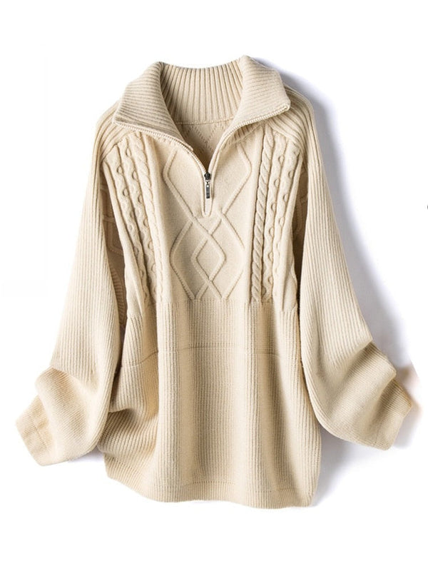 Emma - Women's Zipper Pullover - Cozy & Easy to Wear