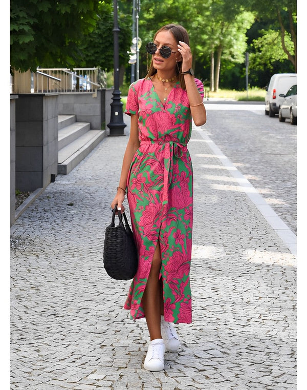 Hiraya - V-Neck Wrap Maxi Dress