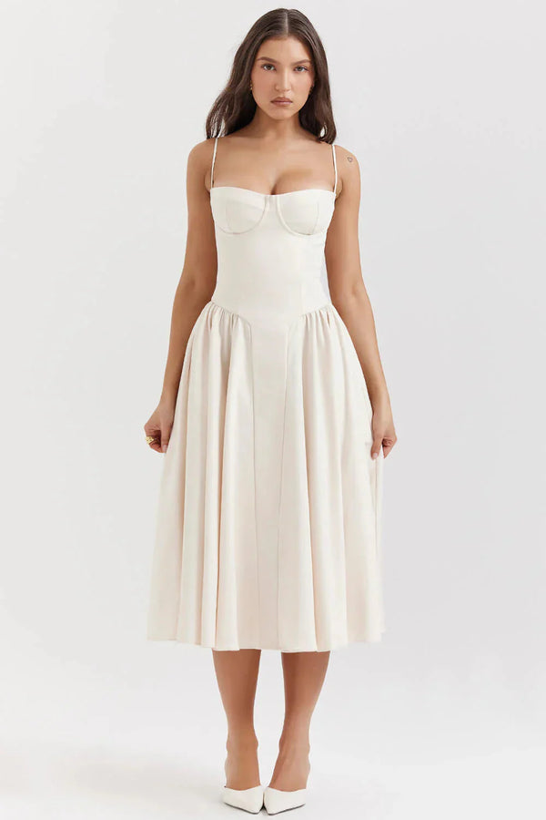 Etta - Sleeveless Corset Midi Dress