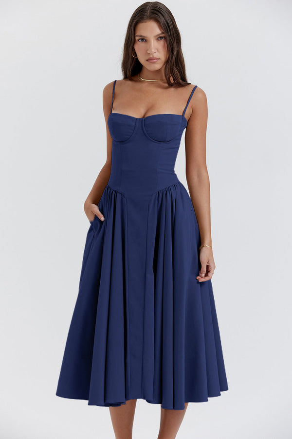 Etta - Sleeveless Corset Midi Dress