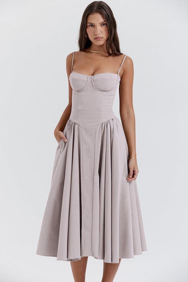 Etta - Sleeveless Corset Midi Dress