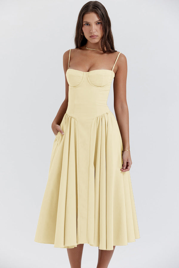 Etta - Sleeveless Corset Midi Dress