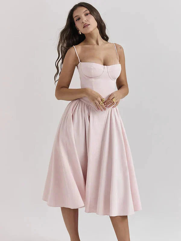 Etta - Sleeveless Corset Midi Dress