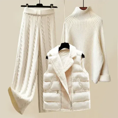 Armie - Women's Three-Piece Comfortable Knit Set