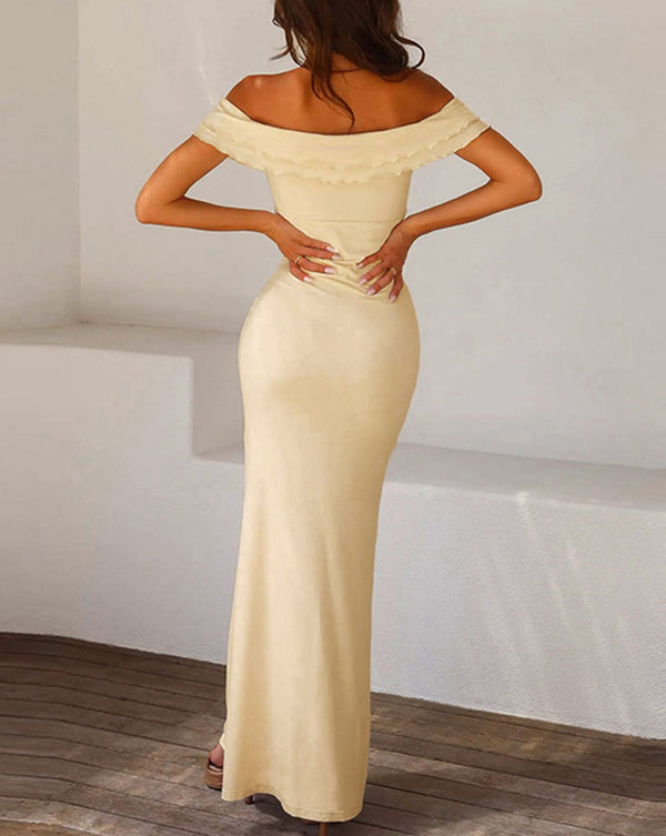 Marianna - Off Shoulder Ruffle Long Dress