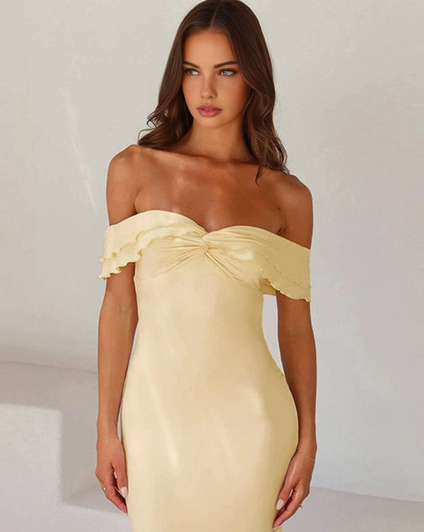 Marianna - Off Shoulder Ruffle Long Dress