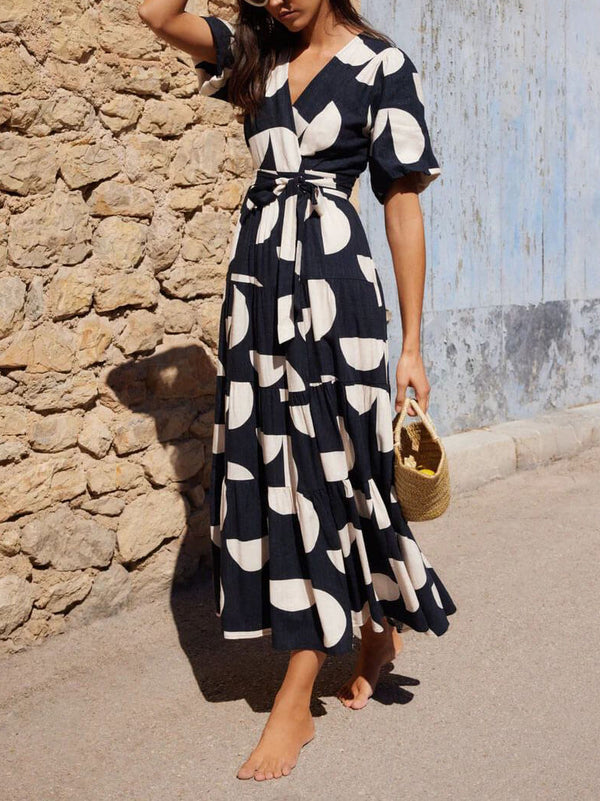 Arianne - Geometric Print Midi Dress