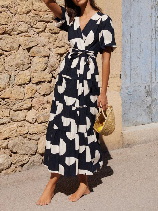 Arianne - Geometric Print Midi Dress