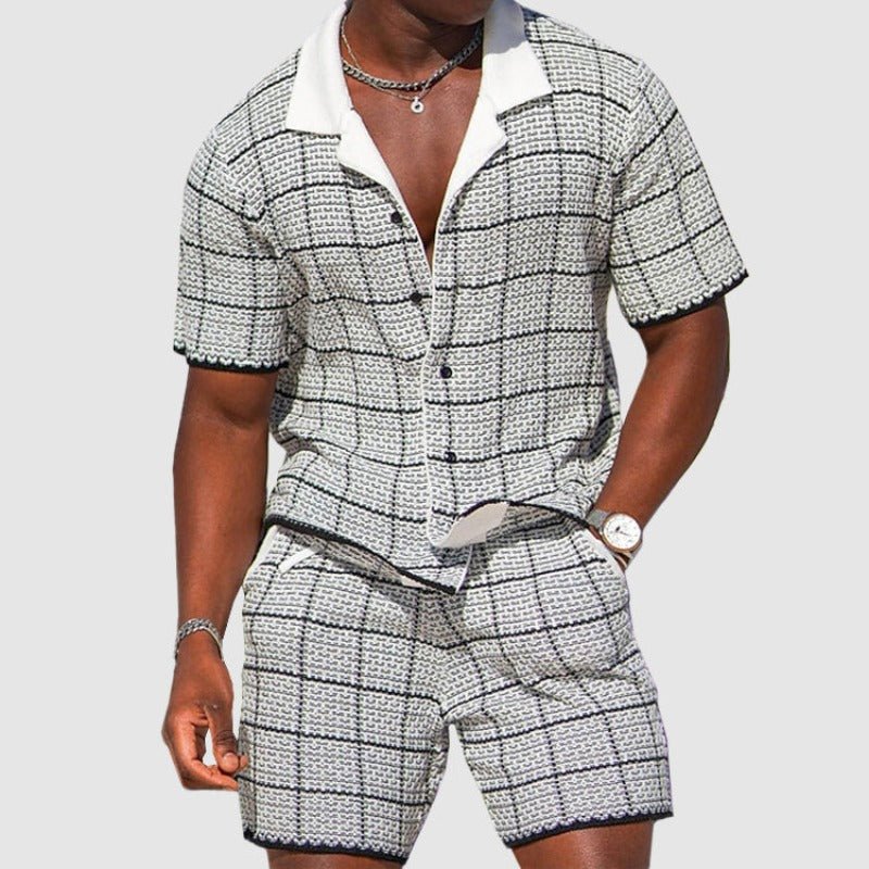 Marick - Checkered Polo and Shorts Set