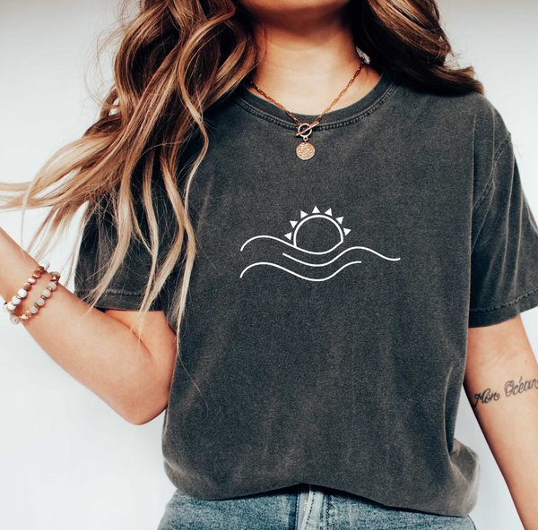 Jeanne- Sunset Waves Graphic Tees