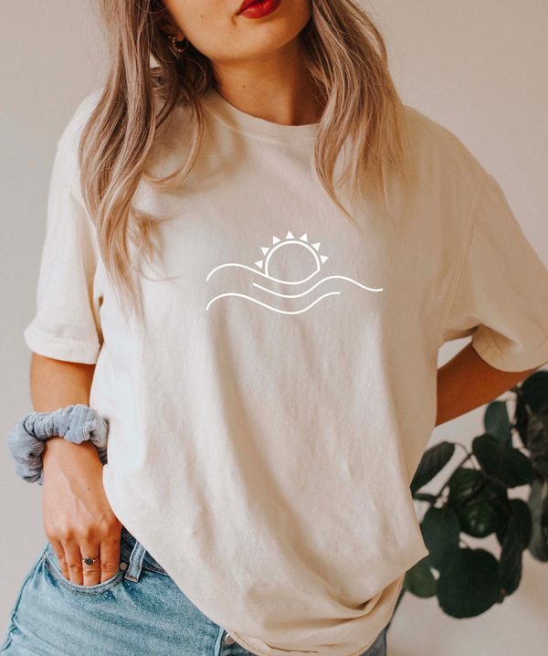 Jeanne- Sunset Waves Graphic Tees