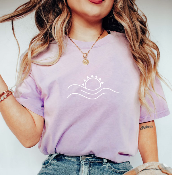 Jeanne- Sunset Waves Graphic Tees