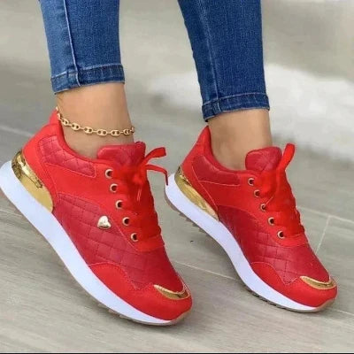 Eleri - Stylish Gold-Accent Sneakers