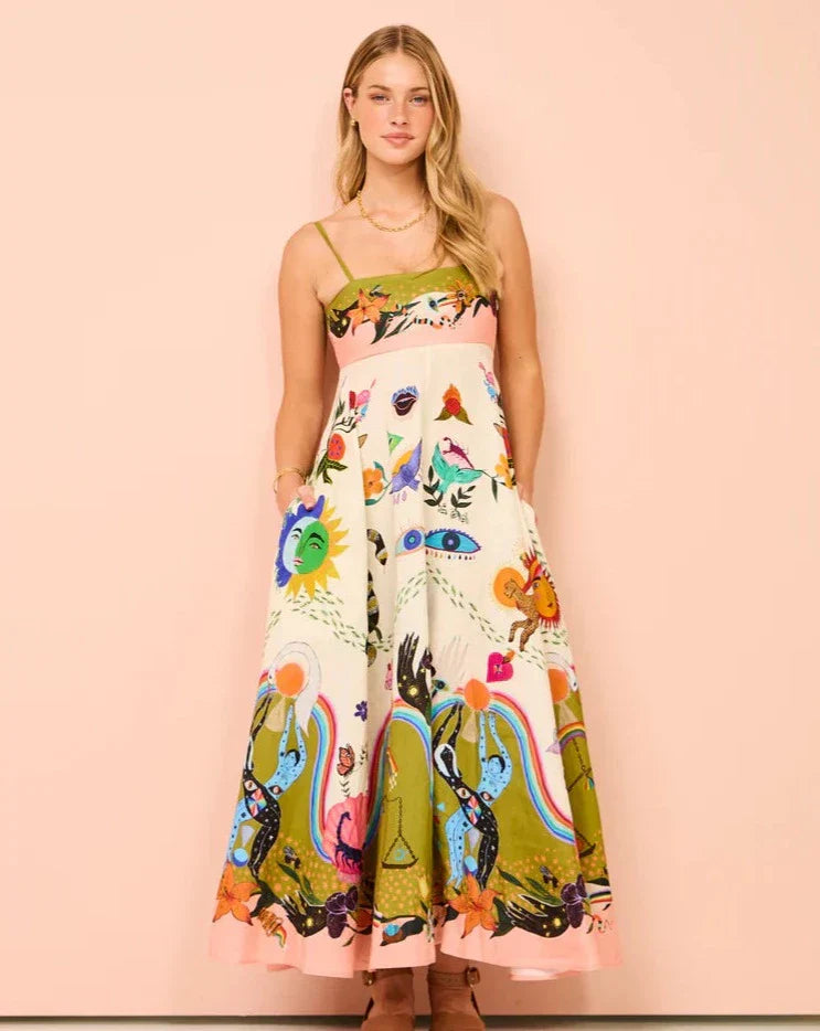 Sofia - Multi-color Sundress Maxi Dress