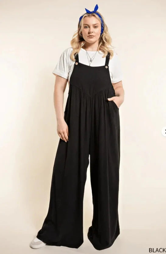 Mica - Plain Casual Sleeveless Jumpsuit