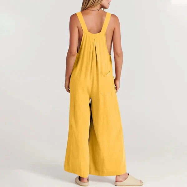 Mica - Plain Casual Sleeveless Jumpsuit