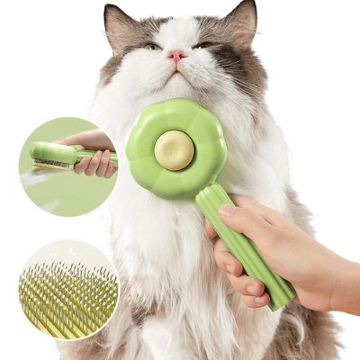 PurrClean - Self-Cleaning Cat Brush - Effortless Grooming & Tangle-Free Fur