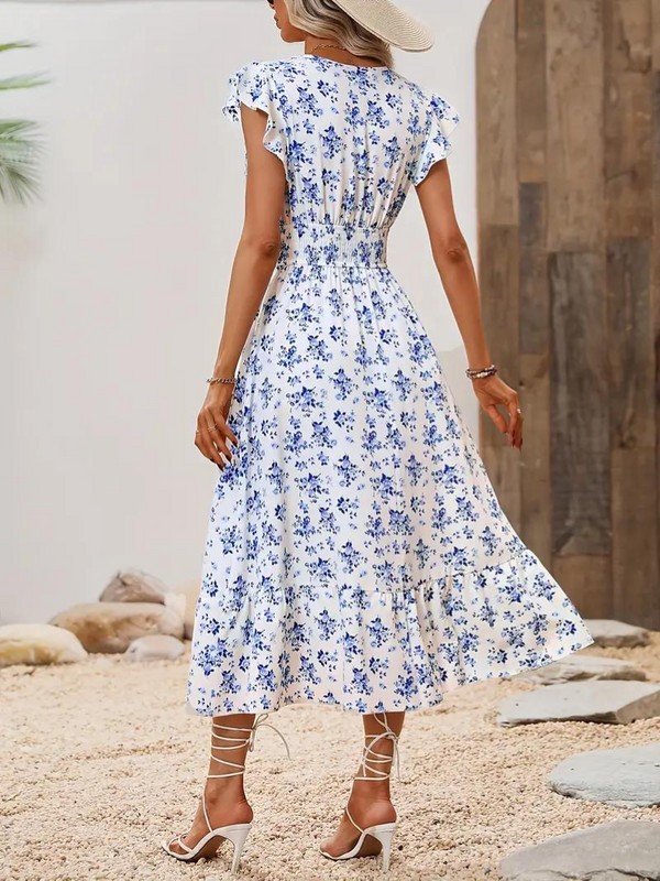 Rivka - Boho V-Neck Midi Dress