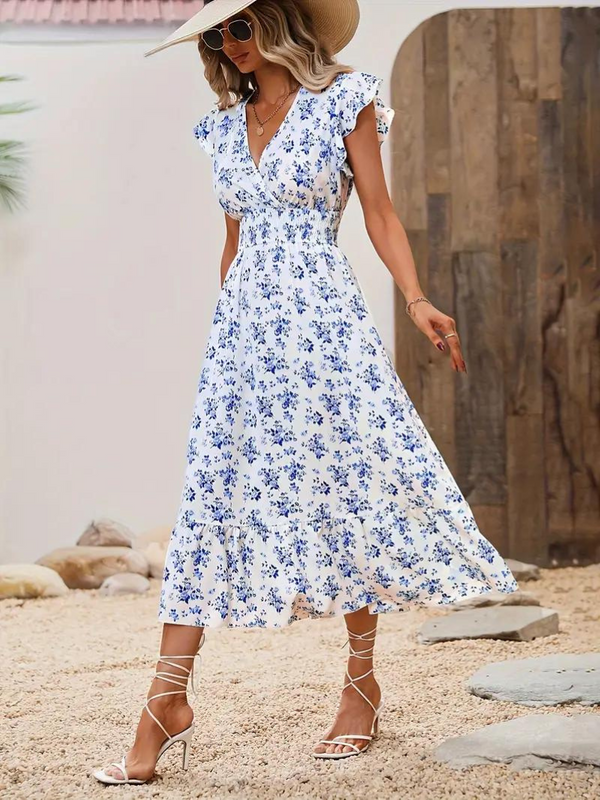 Rivka - Boho V-Neck Midi Dress