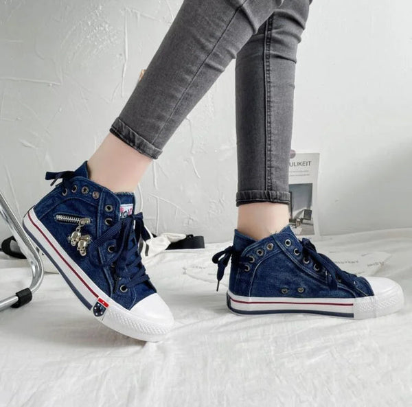 Anjaylah - Trendy High-Top Sneakers