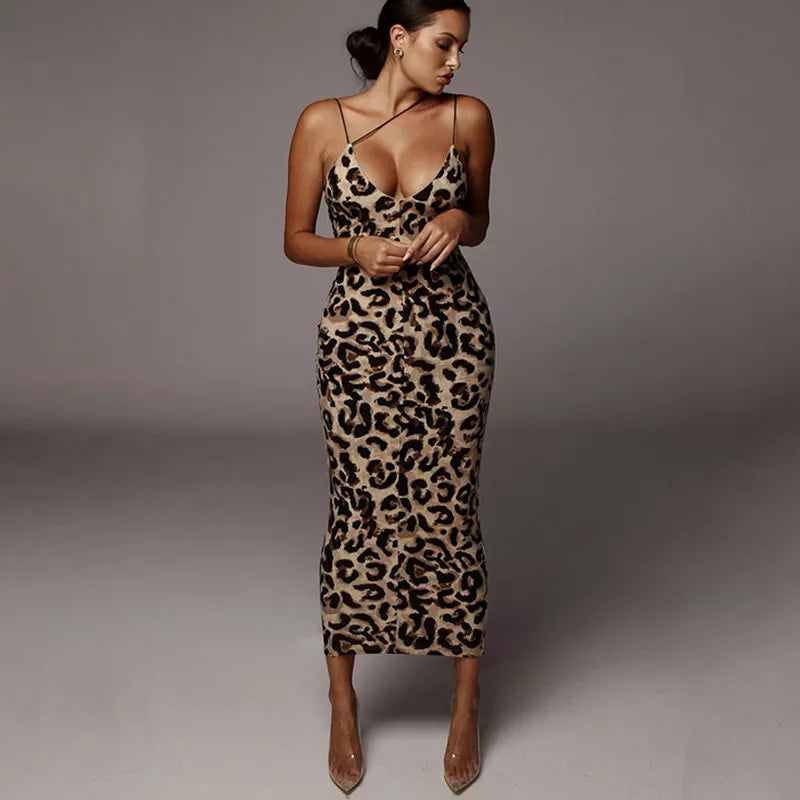 Esme | Sexy Animal Print Maxi Dress