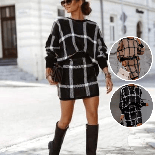 Leonie - Trendy Stylish Plaid Dress