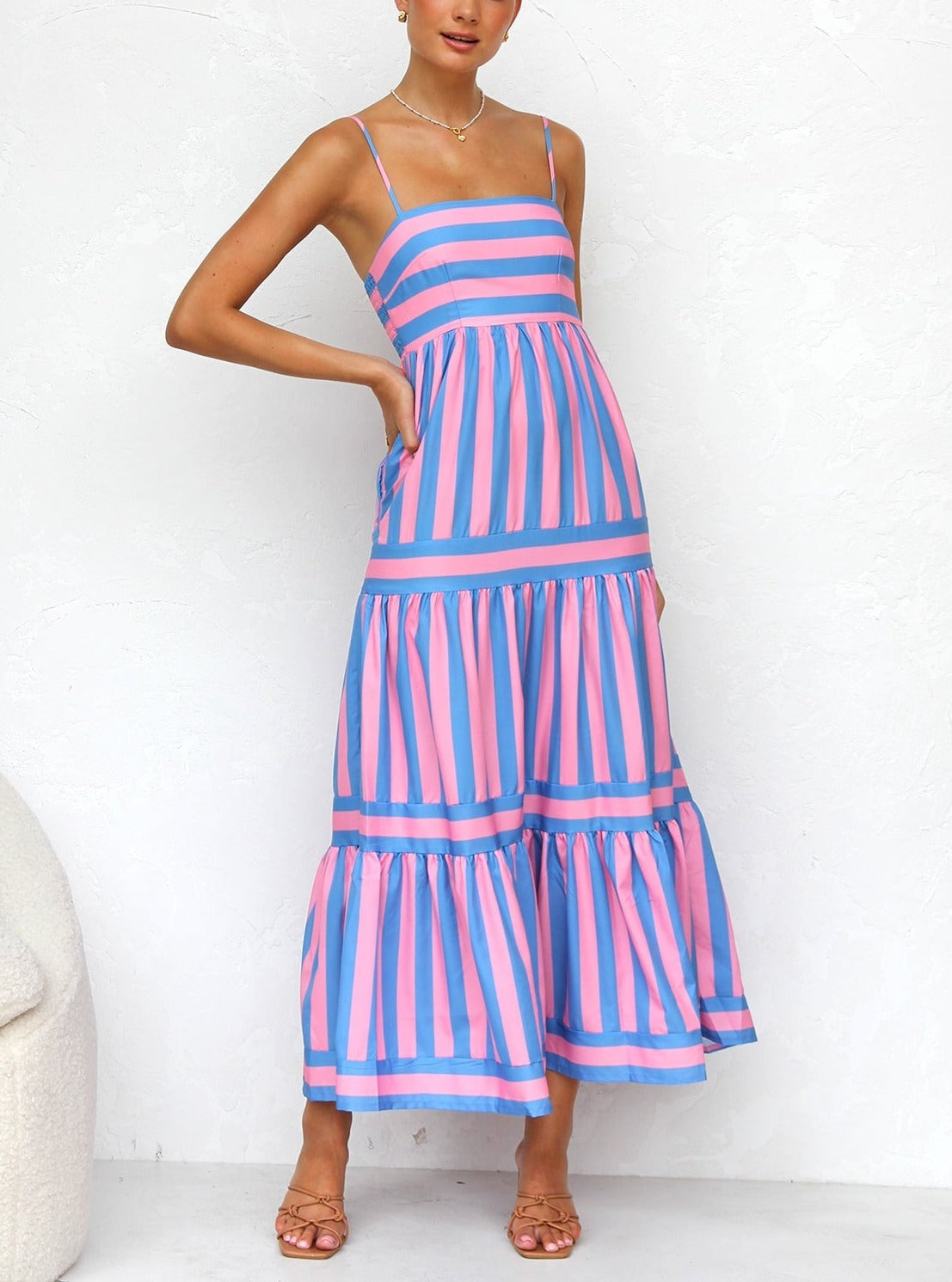 Kheil - Striped Pink Blue Dress