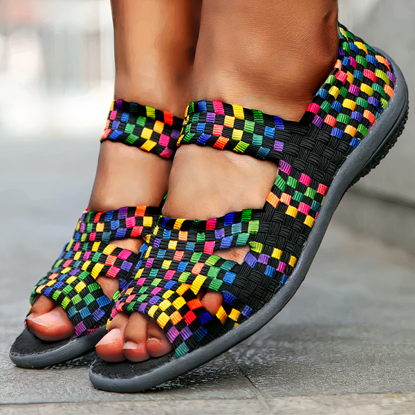 Cleo - Vibrant Woven Strap Handmade Sandals