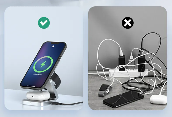 ChargeMaster - 3-in-1 Charging Station - Simplify Your Charging with One Convenient Dock