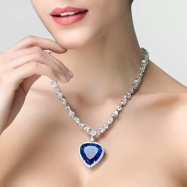 Rose – Blue Heart Crystal Necklace – A Perfect Love Symbol