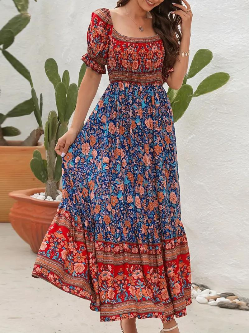 Amalia - Retro Boho Maxi Dress