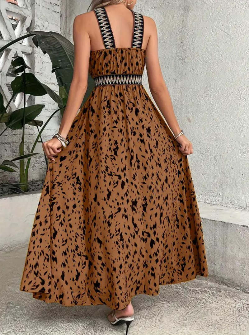 Ambra - Halter Elegant Boho Maxi Dress